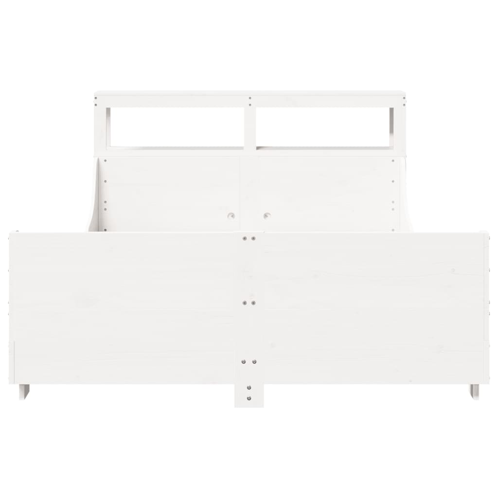 Bedframe zonder matras massief grenenhout wit 120x200 cm