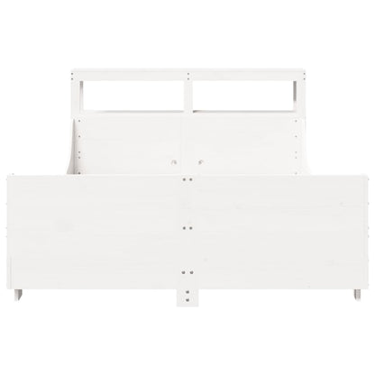 Bedframe zonder matras massief grenenhout wit 120x200 cm
