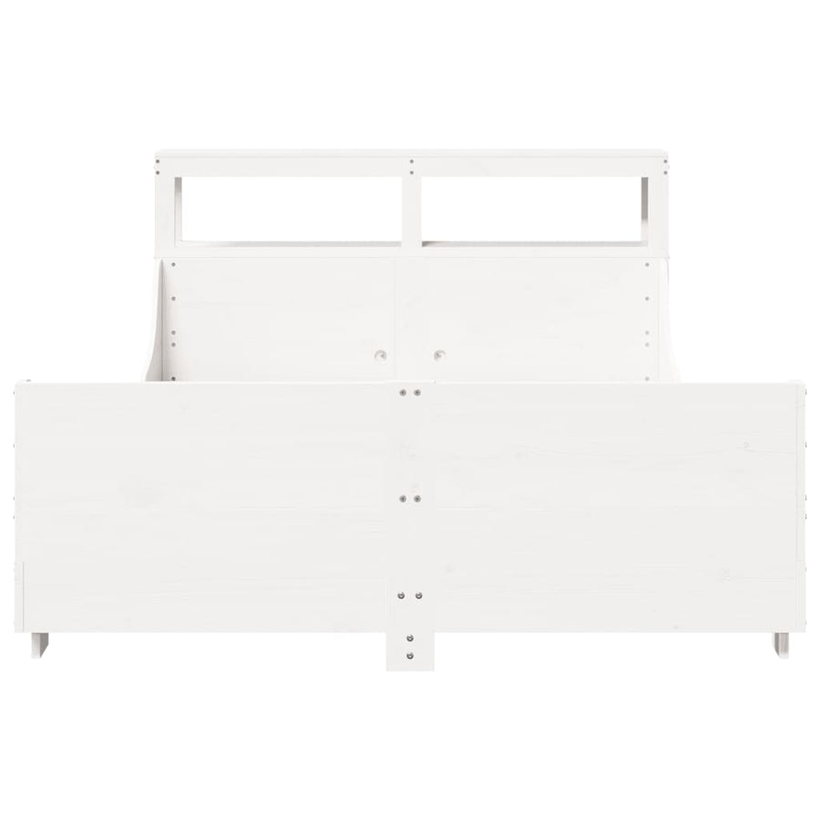 Bedframe zonder matras massief grenenhout wit 120x200 cm