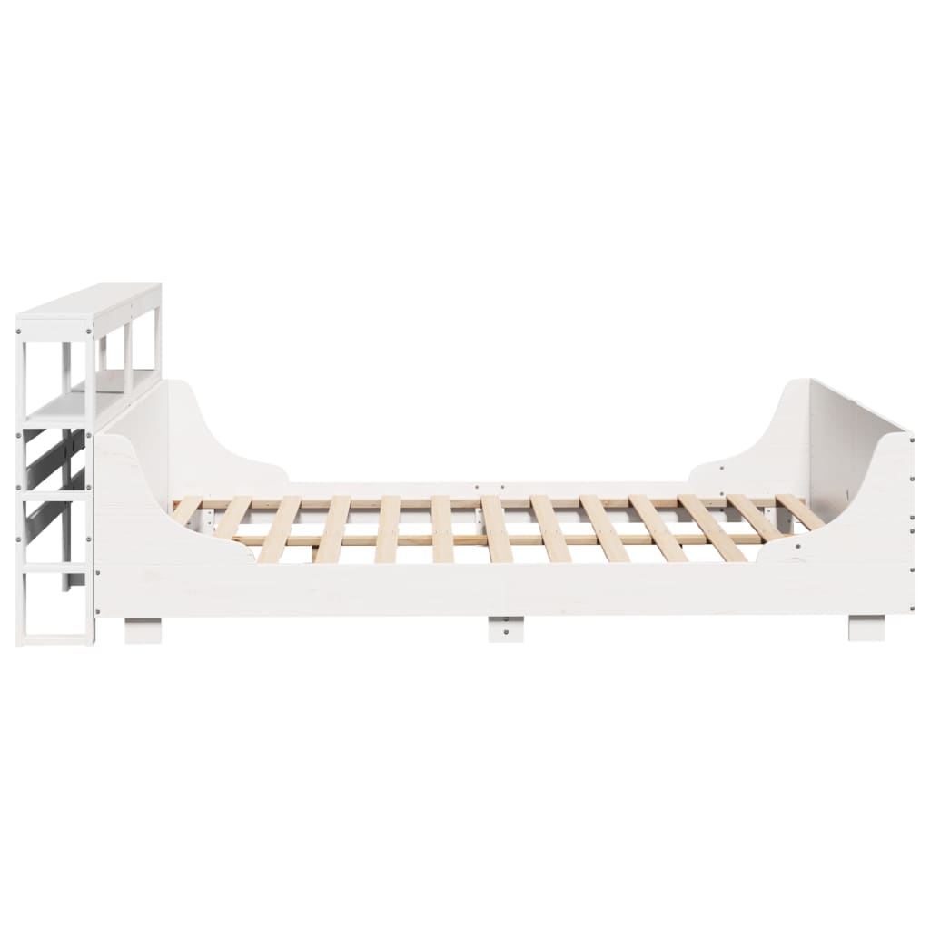 Bedframe zonder matras massief grenenhout wit 120x200 cm