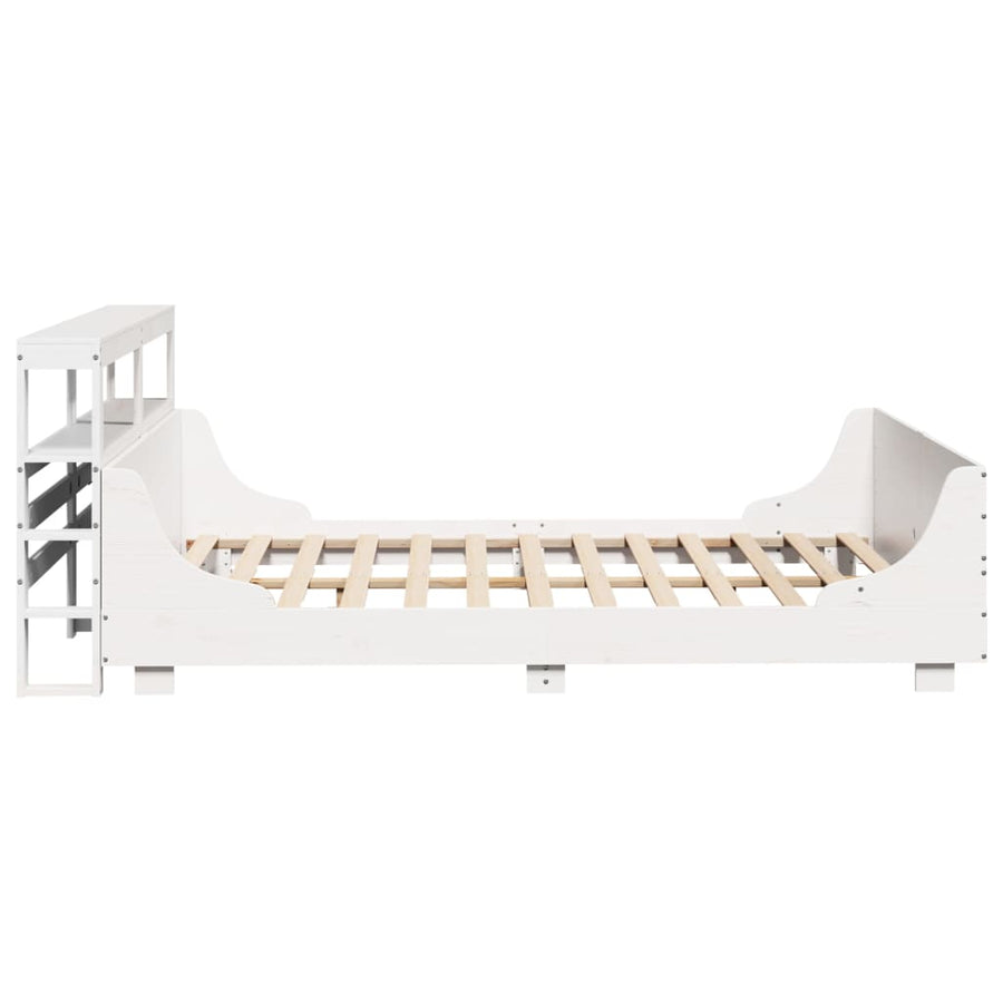 Bedframe zonder matras massief grenenhout wit 120x200 cm