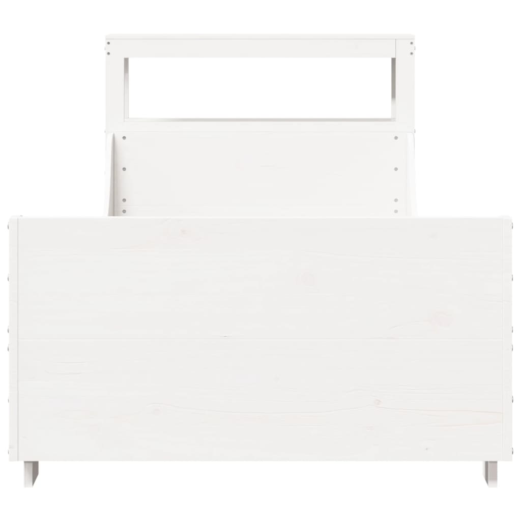 Bedframe Zonder Matras Massief Grenenhout 90 x 200 cm Wit