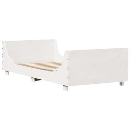 Bedframe Zonder Matras Massief Grenenhout 90 x 200 cm Wit