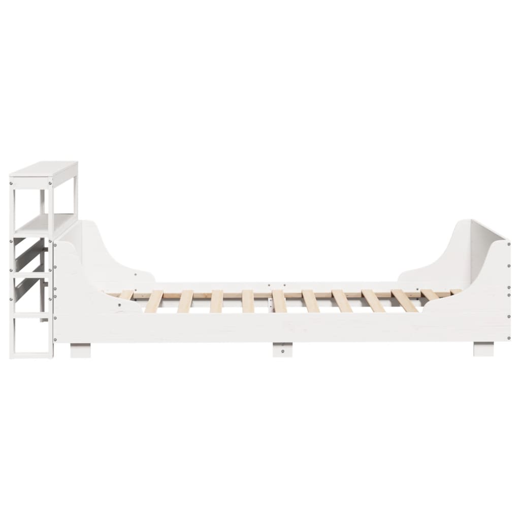 Bedframe Zonder Matras Massief Grenenhout 90 x 200 cm Wit