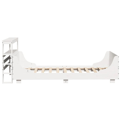 Bedframe Zonder Matras Massief Grenenhout 90 x 200 cm Wit