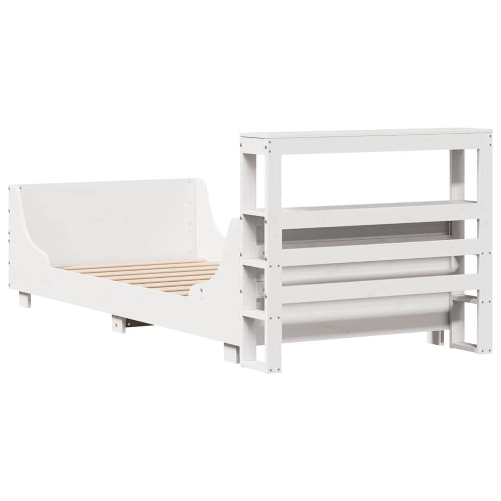 Bedframe Zonder Matras Massief Grenenhout 90 x 200 cm Wit