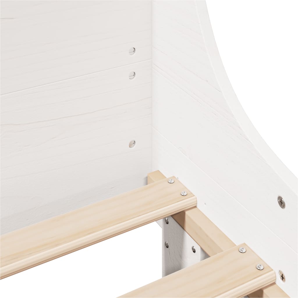 Bedframe Zonder Matras Massief Grenenhout 90 x 200 cm Wit