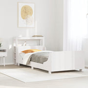 Bedframe massief grenenhout wit 90x200 cm