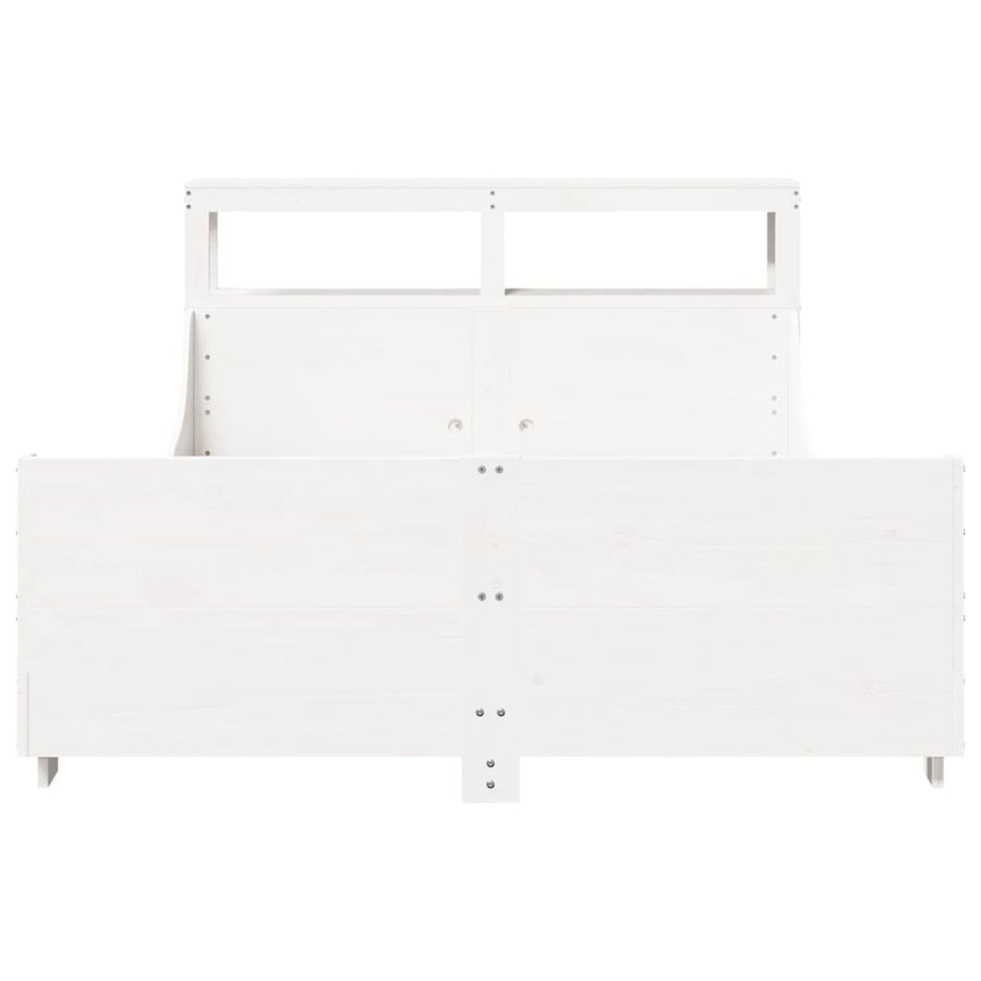 Bedframe zonder matras massief grenenhout wit 120x190 cm