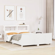Bedframe massief grenenhout wit 120x190 cm