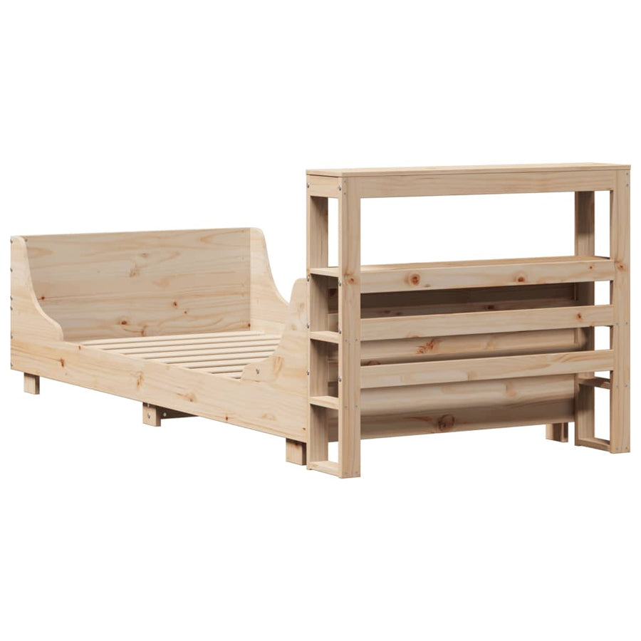 Bedframe zonder matras massief grenenhout 75x190 cm