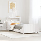 Bed frame without mattress solid pine white 75x190 cm