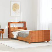 Bedframe massief grenenhout wasbruin 75x190 cm