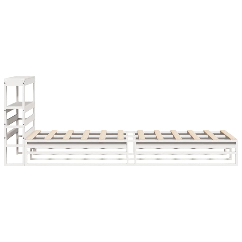 Bedframe Zonder Matras Massief Grenenhout 90 x 200 cm Wit