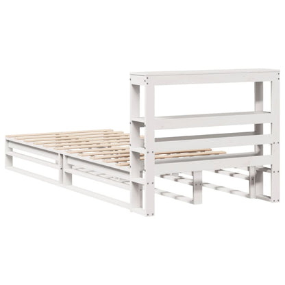 Bedframe Zonder Matras Massief Grenenhout 90 x 200 cm Wit
