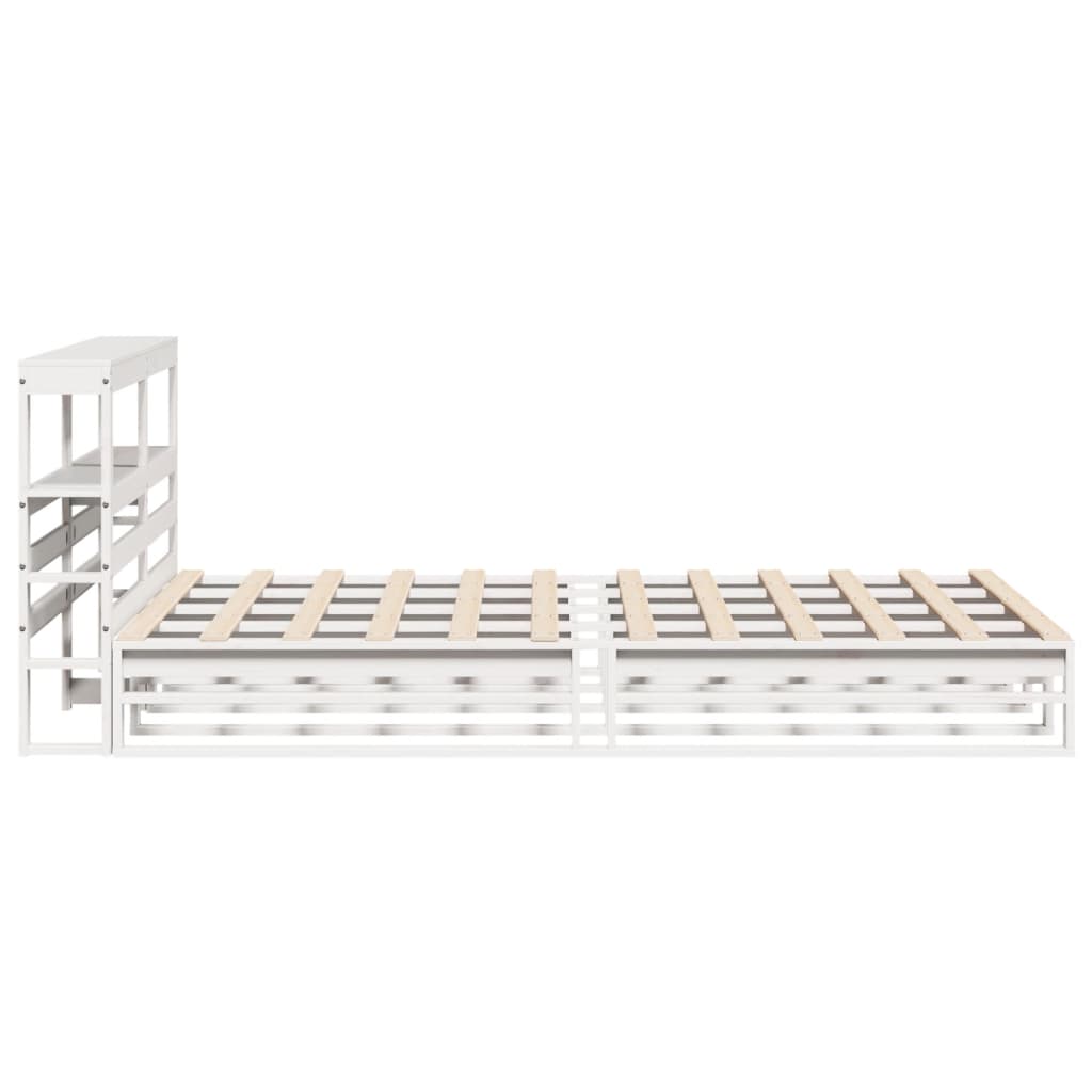 Bedframe zonder matras massief grenenhout wit 120x200 cm