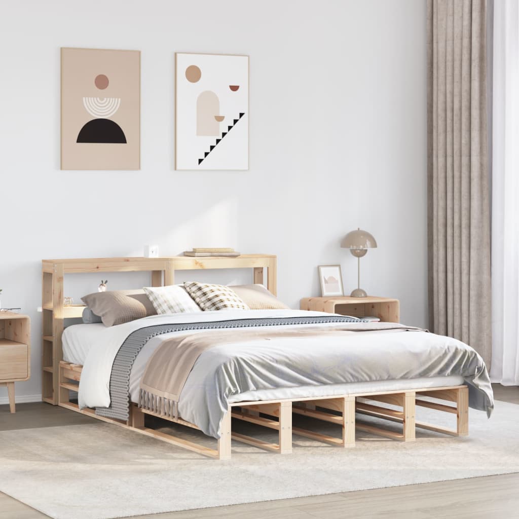 Bedframe zonder matras massief grenenhout 140x200 cm