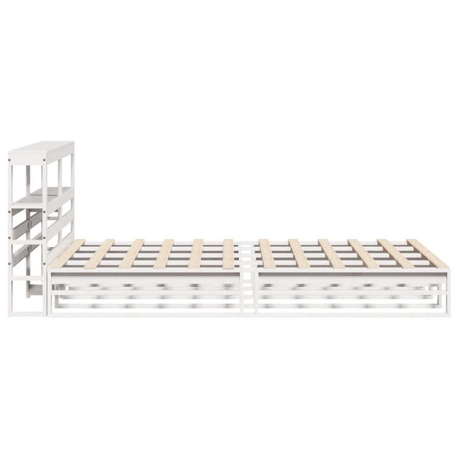 Bedframe zonder matras massief grenenhout wit 140x200 cm
