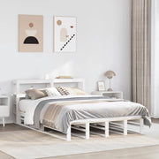 Bedframe massief grenenhout wit 140x200 cm