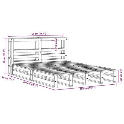 Bedframe zonder matras massief grenenhout 150x200 cm