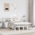 Bedframe zonder matras massief grenenhout wit 150x200 cm
