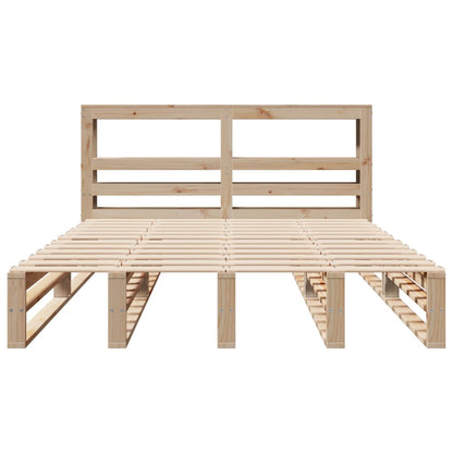 Bedframe zonder matras massief grenenhout 160x200 cm