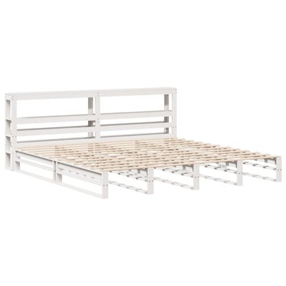 Bedframe zonder matras massief grenenhout wit 180x200 cm