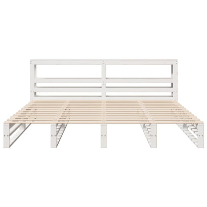 Bedframe zonder matras massief grenenhout wit 180x200 cm