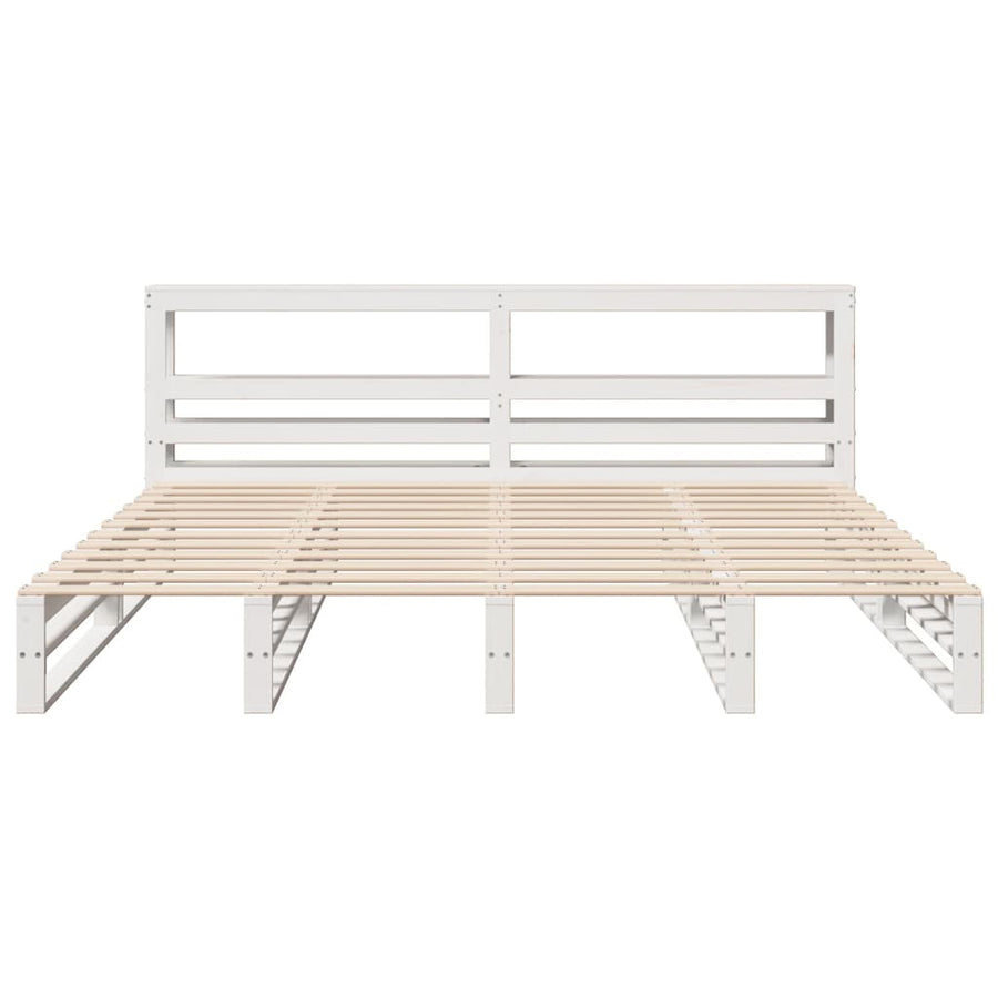 Bedframe zonder matras massief grenenhout wit 180x200 cm