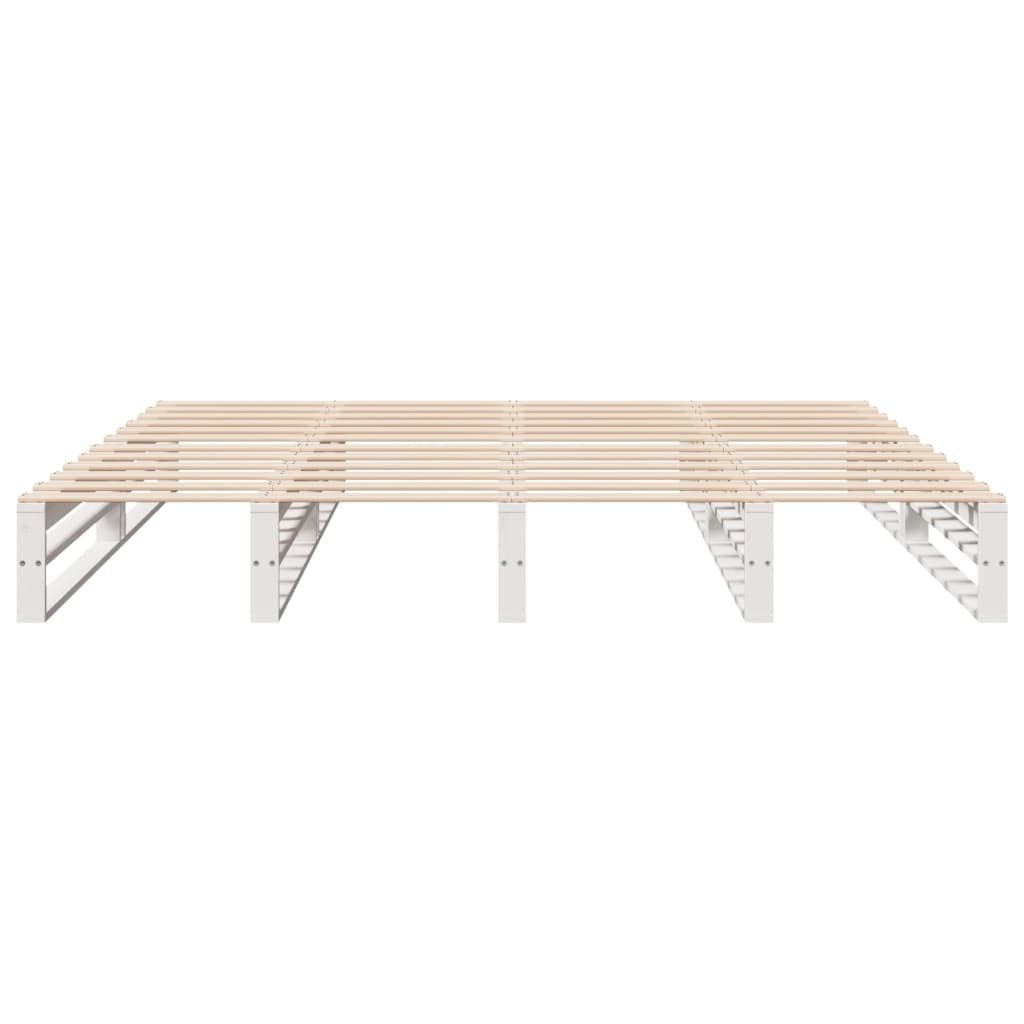 Bedframe zonder matras massief grenenhout wit 180x200 cm