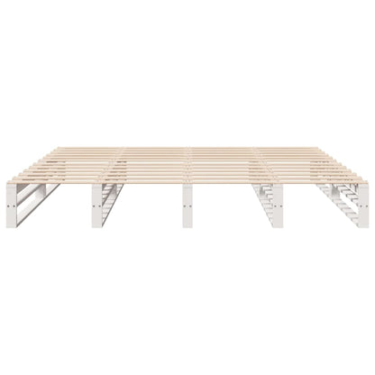 Bedframe zonder matras massief grenenhout wit 180x200 cm
