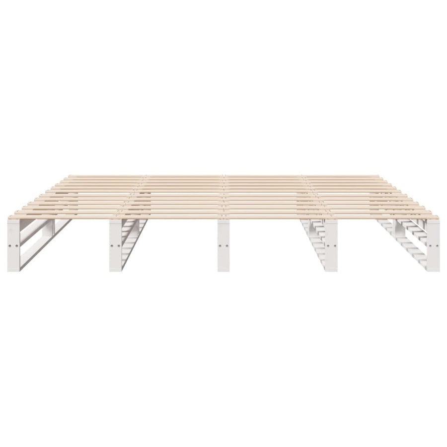 Bedframe zonder matras massief grenenhout wit 180x200 cm