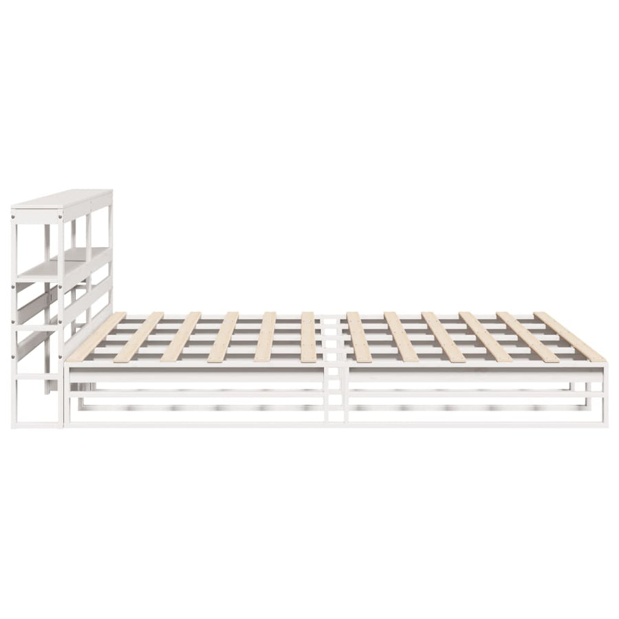 Bedframe zonder matras massief grenenhout wit 180x200 cm