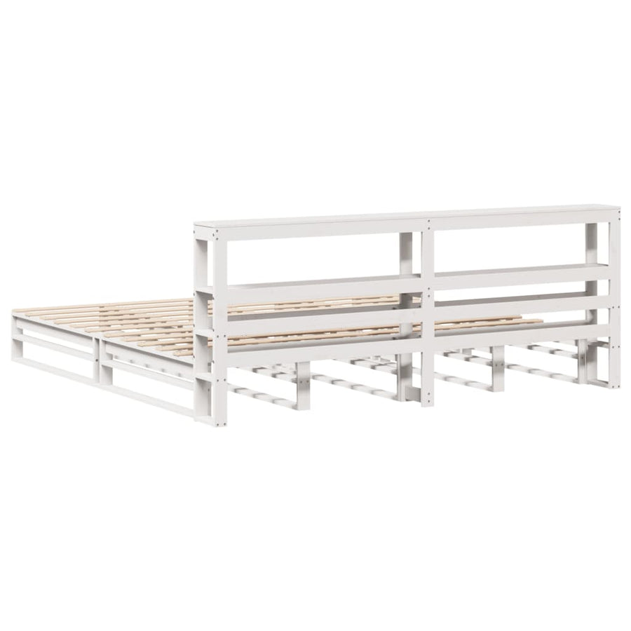 Bedframe zonder matras massief grenenhout wit 180x200 cm