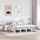Bed frame without mattress solid pine wood white 180x200 cm