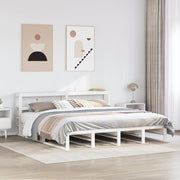 Bedframe massief grenenhout wit 180x200 cm