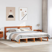 Bedframe massief grenenhout wasbruin 180x200 cm