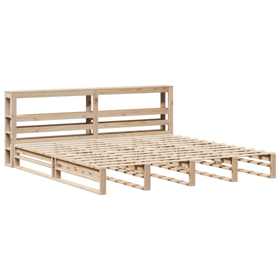 Bedframe Zonder Matras Massief Grenenhout 200 x 200 cm Naturel