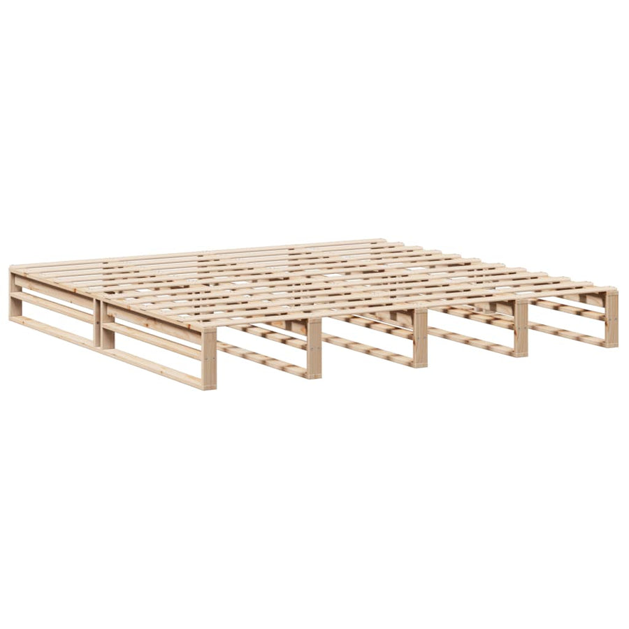 Bedframe Zonder Matras Massief Grenenhout 200 x 200 cm Naturel