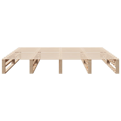 Bedframe Zonder Matras Massief Grenenhout 200 x 200 cm Naturel