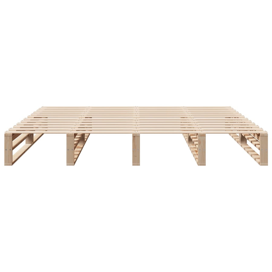 Bedframe Zonder Matras Massief Grenenhout 200 x 200 cm Naturel