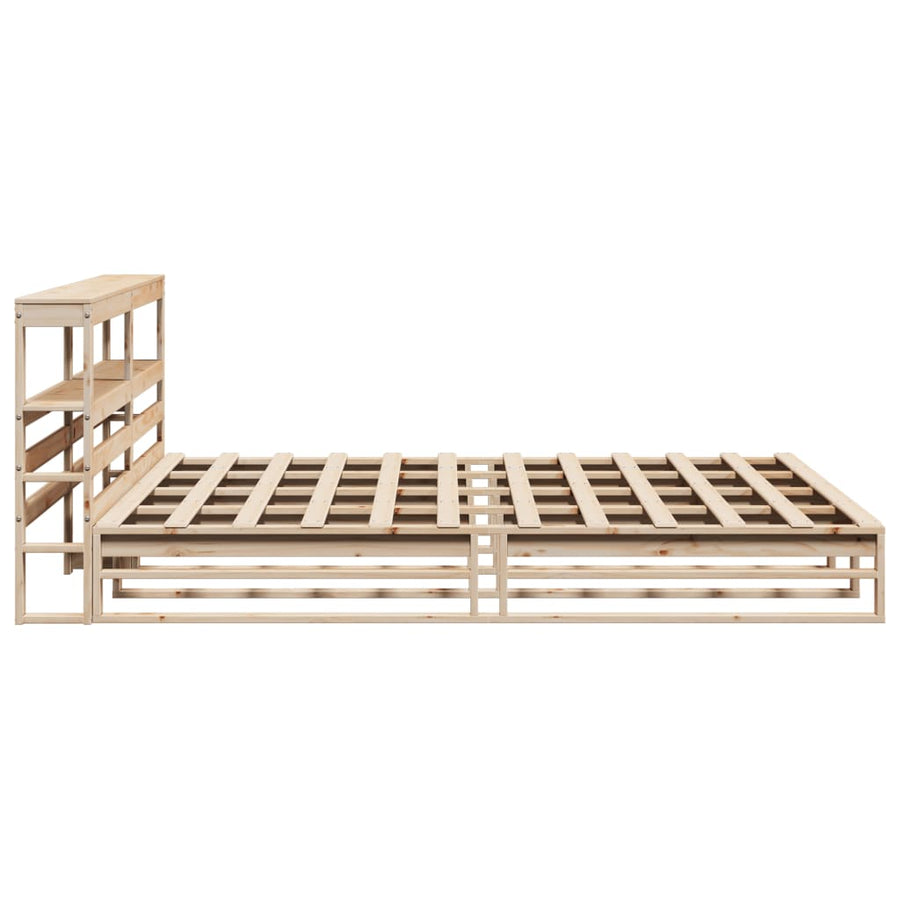 Bedframe Zonder Matras Massief Grenenhout 200 x 200 cm Naturel