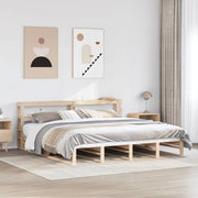 Bedframe massief grenenhout 200x200 cm naturel