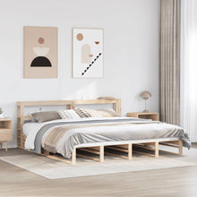 Bedframe Zonder Matras Massief Grenenhout 200 x 200 cm Naturel