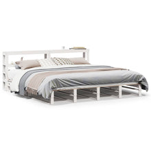 Bedframe zonder matras massief grenenhout wit 200x200 cm