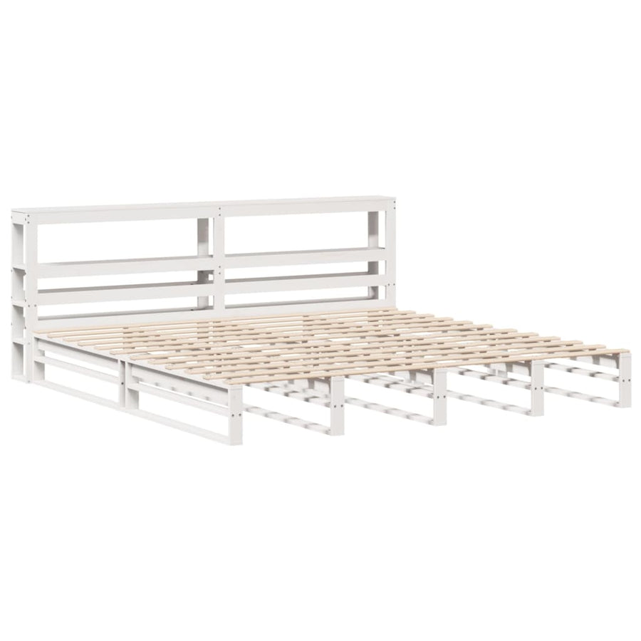 Bedframe zonder matras massief grenenhout wit 200x200 cm
