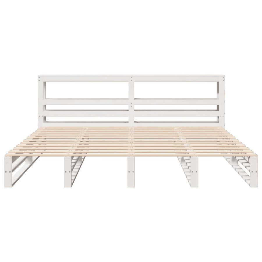 Bedframe zonder matras massief grenenhout wit 200x200 cm