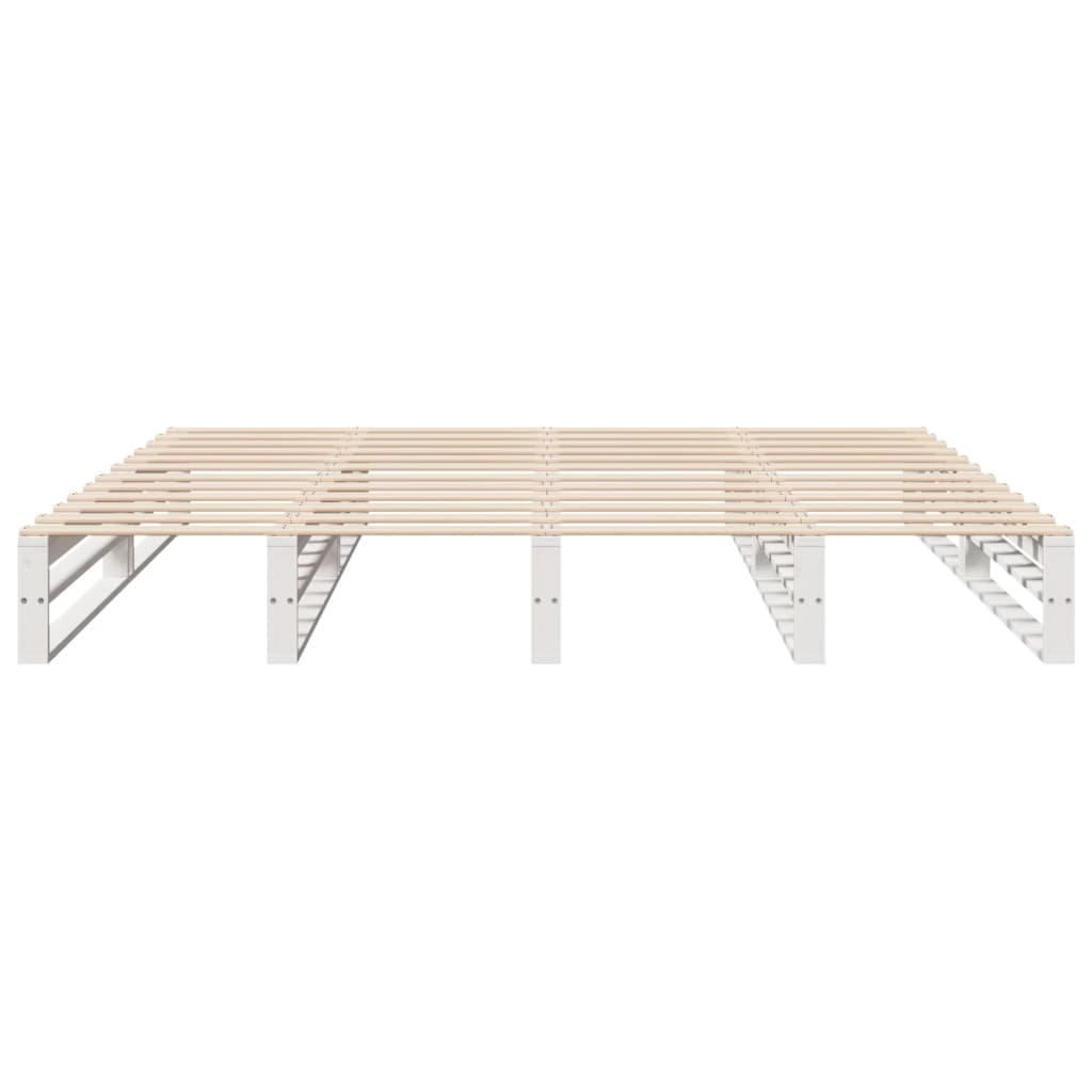 Bedframe zonder matras massief grenenhout wit 200x200 cm