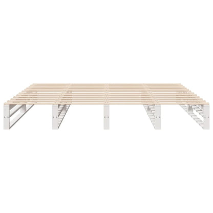Bedframe zonder matras massief grenenhout wit 200x200 cm