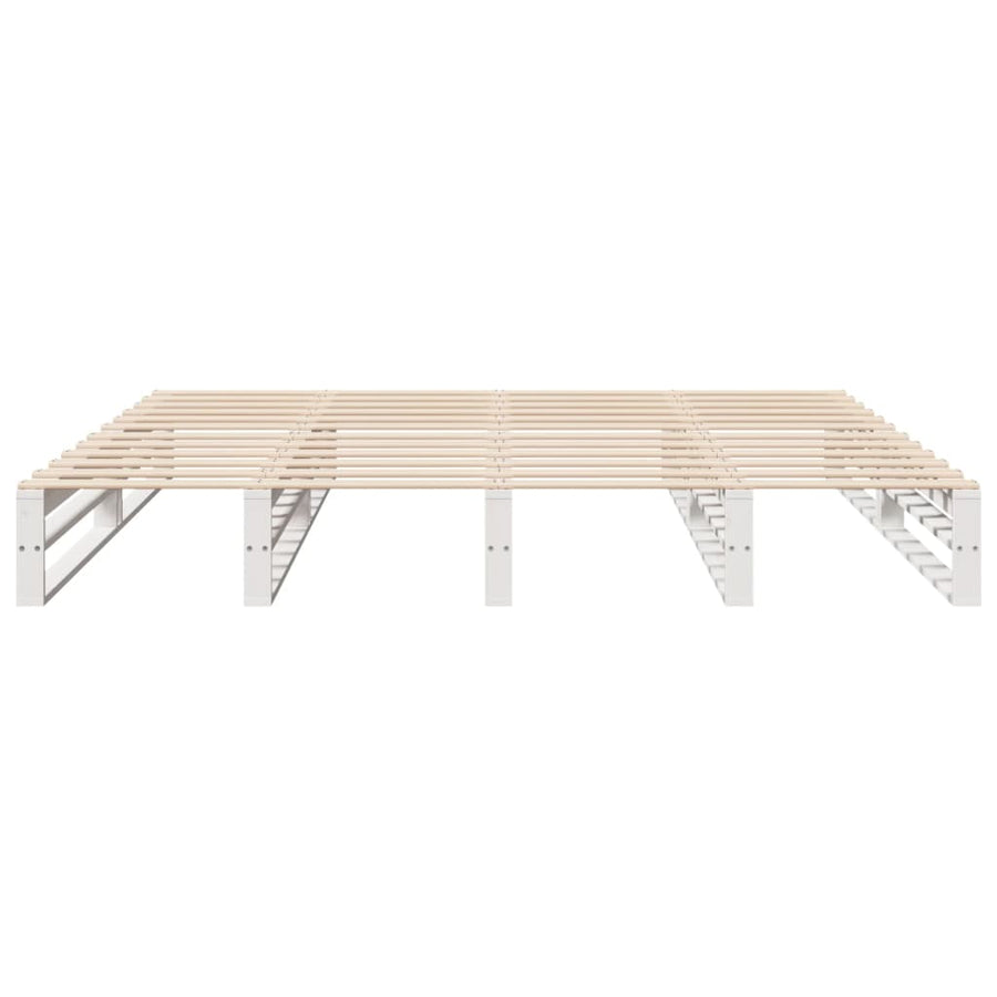 Bedframe zonder matras massief grenenhout wit 200x200 cm